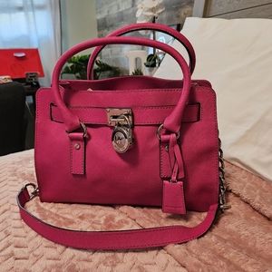 Pink Leather Michael Kors hand bag.